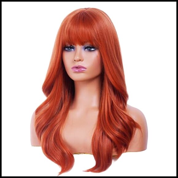 Long Wavy Synthetic Wig with Bangs Heat Resistant for Party Cosplay main image 2